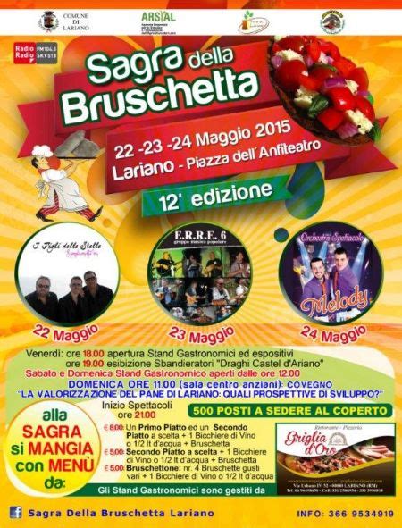 sagra della bruschetta lariano|Sagra della bruschetta a Lariano su GiraItalia.it